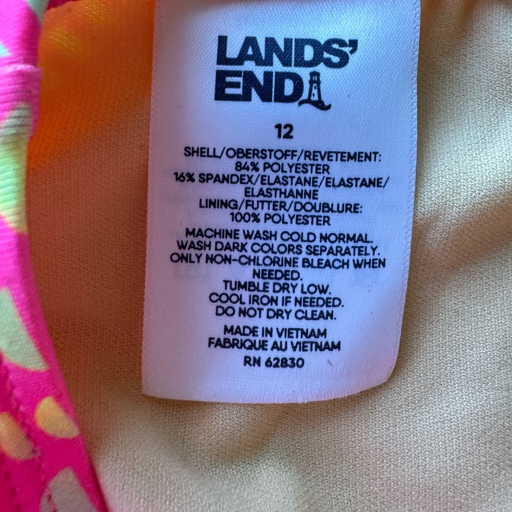 NWOT LANDS’ END Girls’ Pink Size 12 Bikini Skirt Swim Sets - Picture 5 of 7